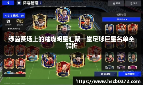 绿茵赛场上的璀璨明星汇聚一堂足球巨星名单全解析